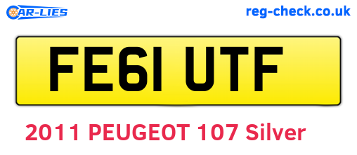 FE61UTF are the vehicle registration plates.