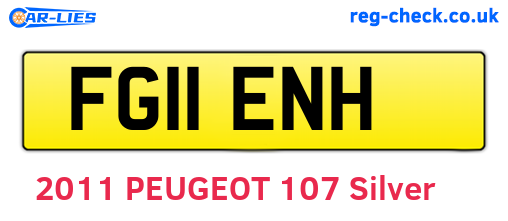 FG11ENH are the vehicle registration plates.