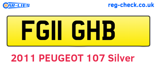 FG11GHB are the vehicle registration plates.