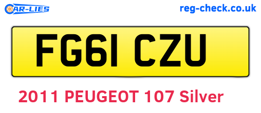 FG61CZU are the vehicle registration plates.