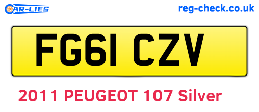 FG61CZV are the vehicle registration plates.