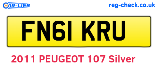 FN61KRU are the vehicle registration plates.