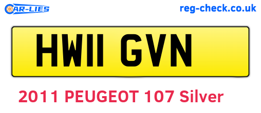 HW11GVN are the vehicle registration plates.