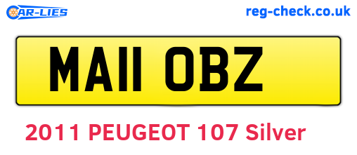 MA11OBZ are the vehicle registration plates.