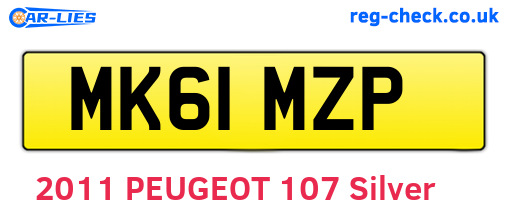 MK61MZP are the vehicle registration plates.