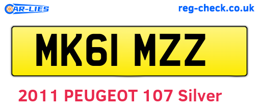 MK61MZZ are the vehicle registration plates.