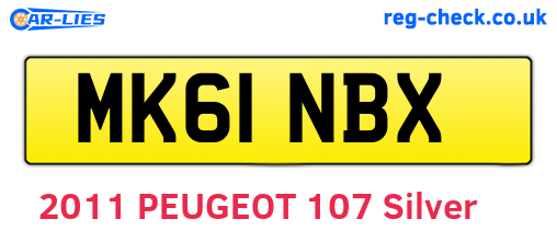 MK61NBX are the vehicle registration plates.