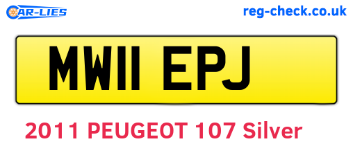 MW11EPJ are the vehicle registration plates.