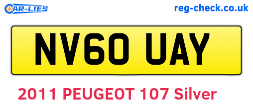 NV60UAY are the vehicle registration plates.