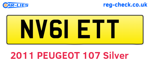 NV61ETT are the vehicle registration plates.
