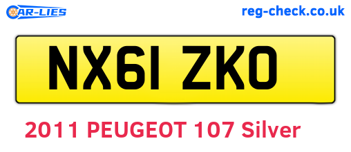 NX61ZKO are the vehicle registration plates.