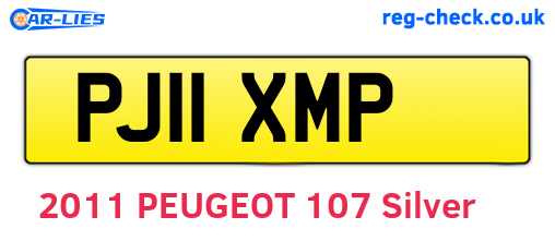 PJ11XMP are the vehicle registration plates.