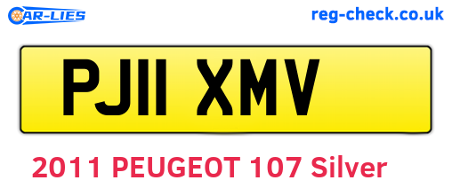 PJ11XMV are the vehicle registration plates.