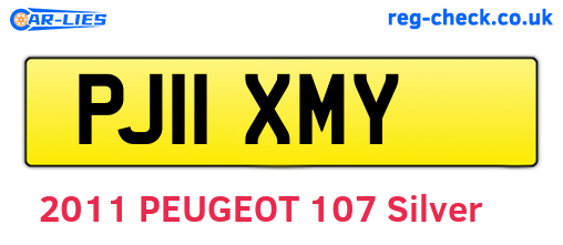 PJ11XMY are the vehicle registration plates.