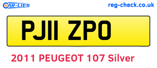 PJ11ZPO are the vehicle registration plates.