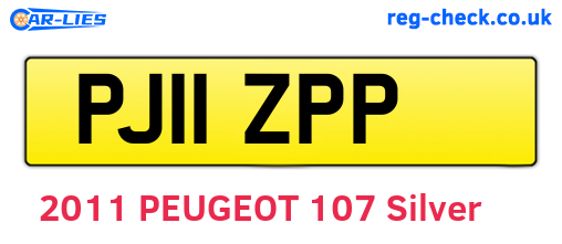 PJ11ZPP are the vehicle registration plates.