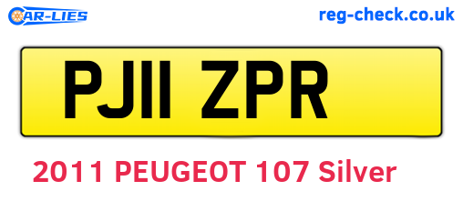 PJ11ZPR are the vehicle registration plates.