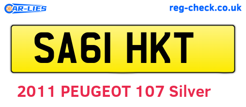 SA61HKT are the vehicle registration plates.