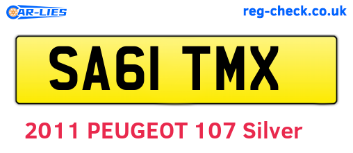 SA61TMX are the vehicle registration plates.