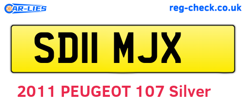 SD11MJX are the vehicle registration plates.