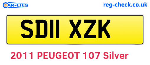 SD11XZK are the vehicle registration plates.