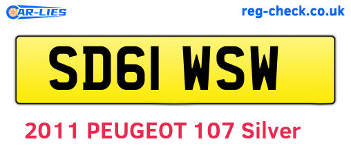 SD61WSW are the vehicle registration plates.