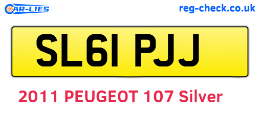 SL61PJJ are the vehicle registration plates.
