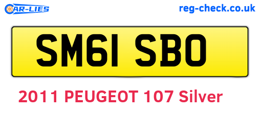 SM61SBO are the vehicle registration plates.