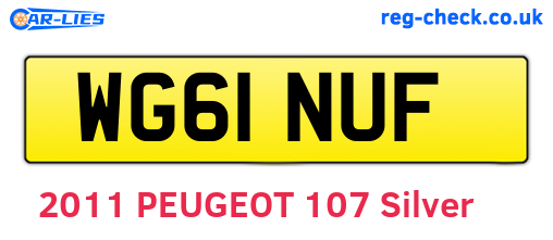 WG61NUF are the vehicle registration plates.