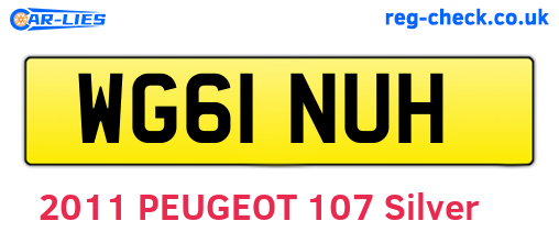 WG61NUH are the vehicle registration plates.
