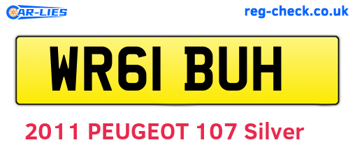 WR61BUH are the vehicle registration plates.