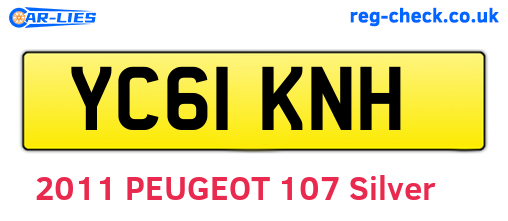 YC61KNH are the vehicle registration plates.