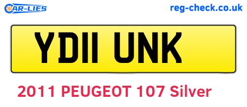 YD11UNK are the vehicle registration plates.