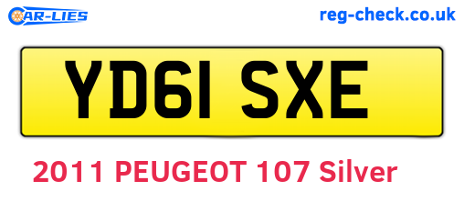 YD61SXE are the vehicle registration plates.