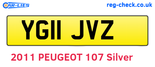YG11JVZ are the vehicle registration plates.
