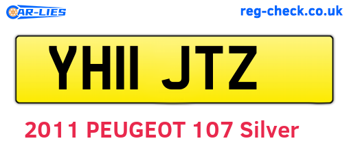 YH11JTZ are the vehicle registration plates.