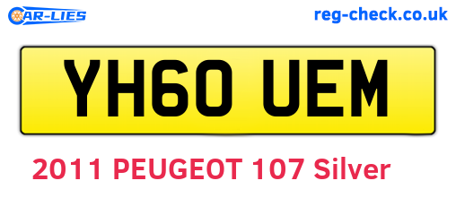 YH60UEM are the vehicle registration plates.