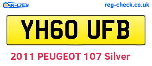 YH60UFB are the vehicle registration plates.
