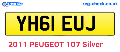 YH61EUJ are the vehicle registration plates.