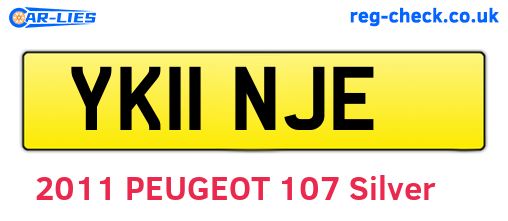 YK11NJE are the vehicle registration plates.