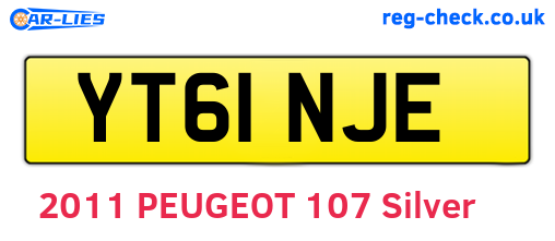 YT61NJE are the vehicle registration plates.