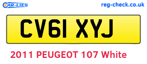 CV61XYJ are the vehicle registration plates.