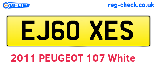 EJ60XES are the vehicle registration plates.