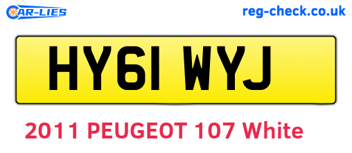 HY61WYJ are the vehicle registration plates.
