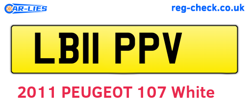 LB11PPV are the vehicle registration plates.