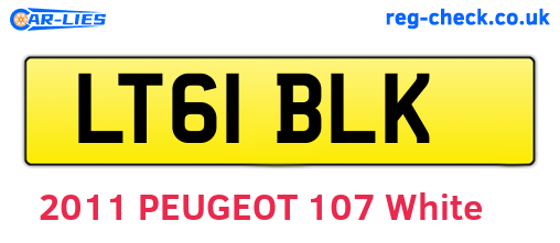 LT61BLK are the vehicle registration plates.