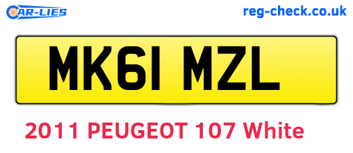 MK61MZL are the vehicle registration plates.