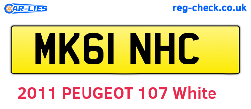 MK61NHC are the vehicle registration plates.
