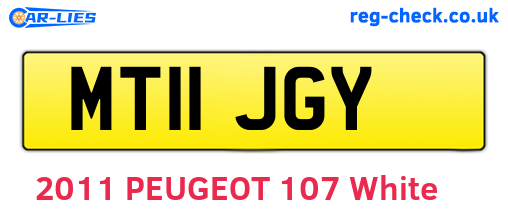 MT11JGY are the vehicle registration plates.