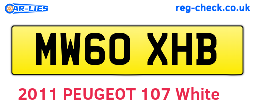 MW60XHB are the vehicle registration plates.